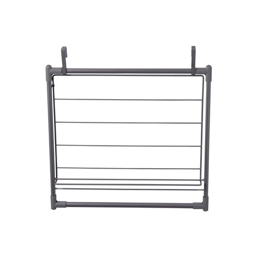 Household Essentials Metal Expandable Over the Door Drying Rack, Gray