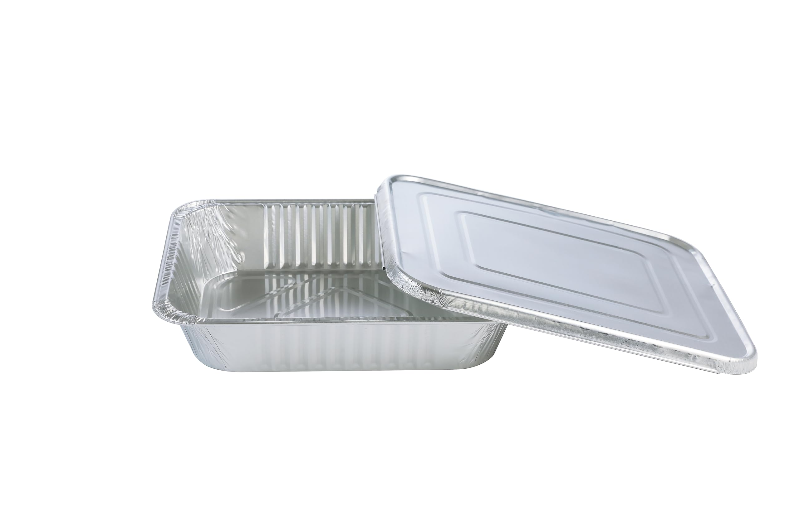 Aluminum Pans With Lids 9x13 [10 Sets] Aluminum Foil Pans Trays With Lids - Half Size Tin Foil Disposable Pans For Baking, Cake Serving Dishes, Roasting, Heating, Serving & Lining Steam-Table Trays