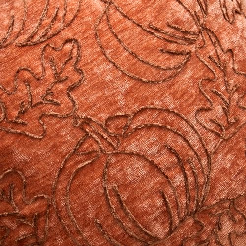 Fall Pumpkin Pillow Cover 18x18 Inch Chenille Decorative Cushion