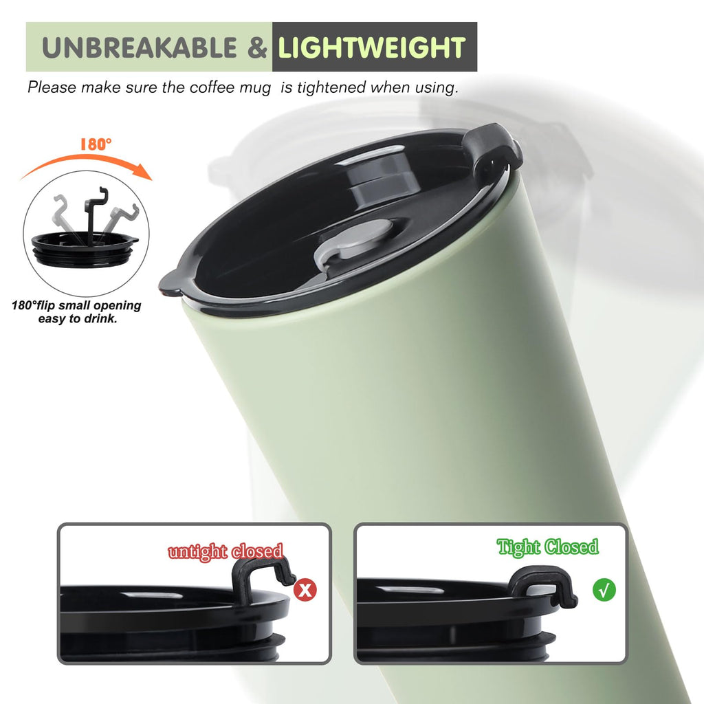 Greentainer 4 Pack Plastic Travel Coffee Mug Set, 20 oz Spill Proof Drinking Cups with Lids, Pobtable to Go Camping Coffee Tumbler Reusable Coffee Mugs with Lids, Dishwasher & Microwave Safe