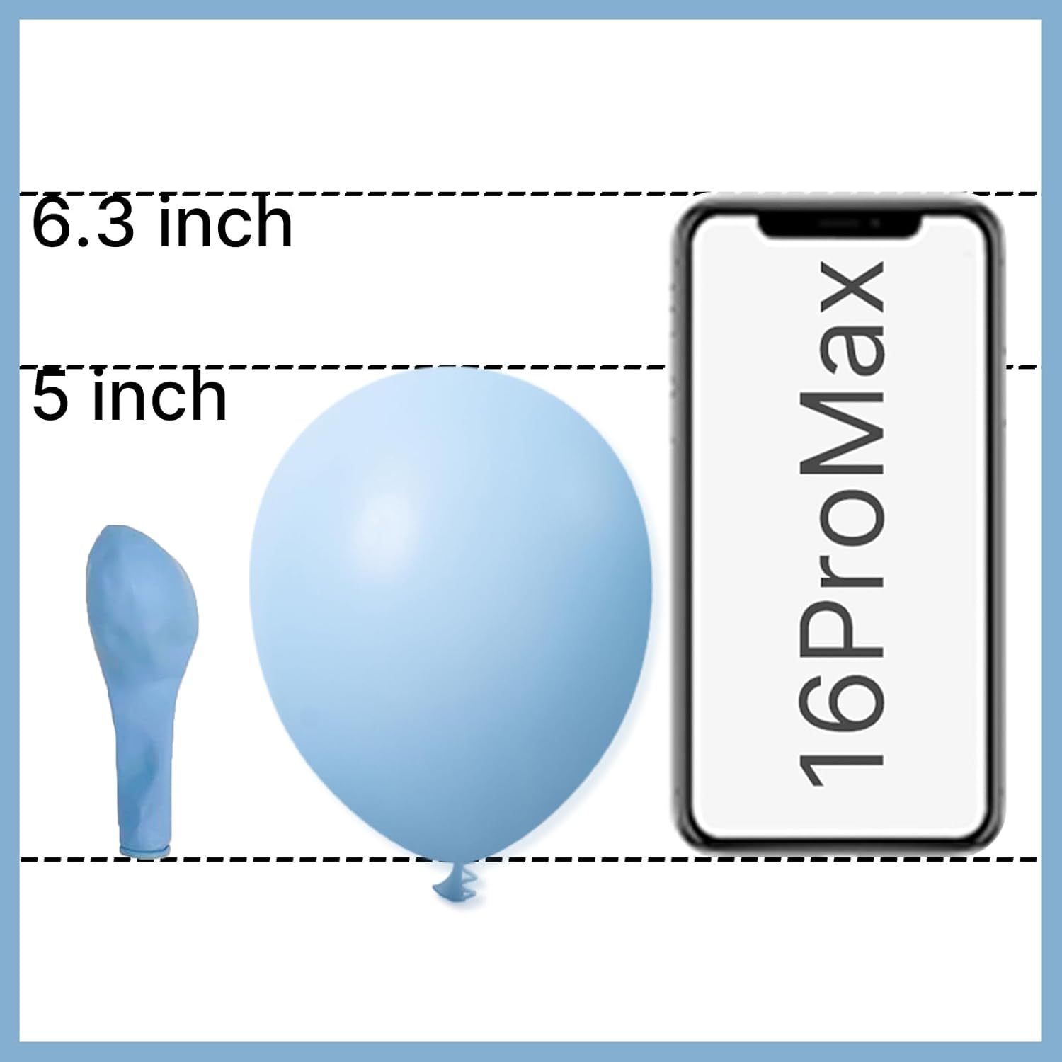 PartyWoo Light Blue Balloons - 100pcs Mini 5-Inch Pastel Aqua Balloons for Baby Showers & Parties