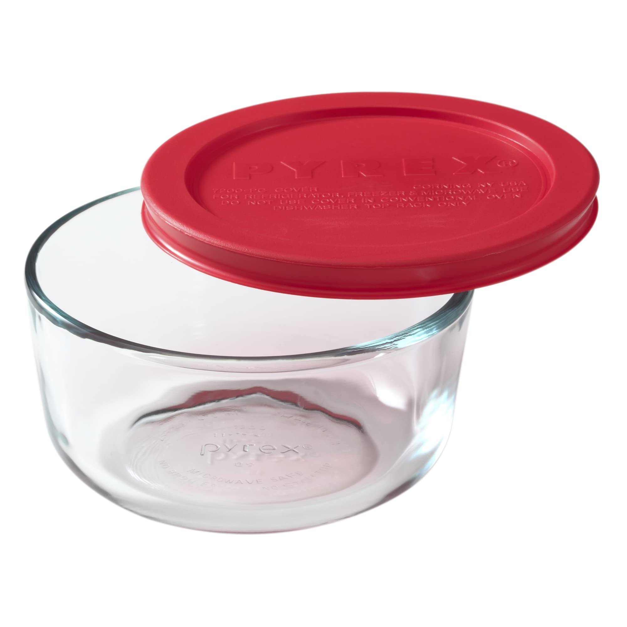 Pyrex Simply Store 2-Cup Single Glass Food Storage Container with Plastic Lid