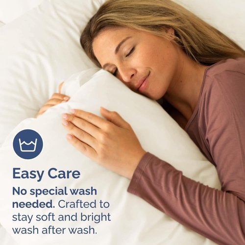 King Standard Pillow Cases - Soft Hotel Quality Covers | Comfy, Fade-Free & Wrinkle Resistant - 2 Piece Set in Off White