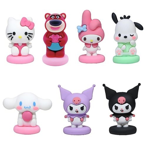 7pc Cute Anime Figurines Cake Topper, Kids Girl Happy Birthday Party Decoration Supplies Cake Decorations Toppers
