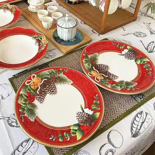 Ceramic Christmas Pineapple Plate - Holiday Decor & Tableware