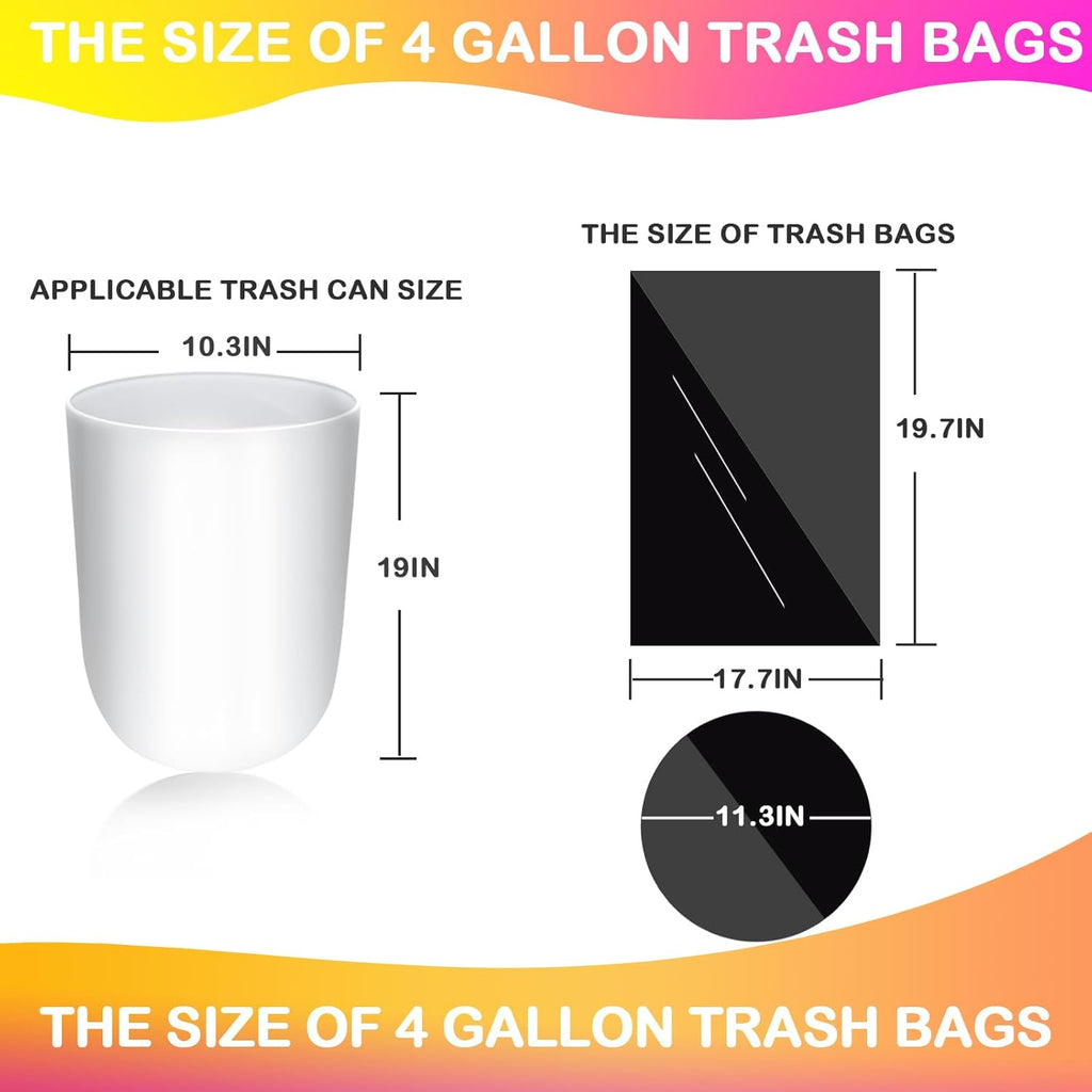Regine Switzerland 4 Gallon Drawstring Trash Bags - 120 Count, Durable Black Design