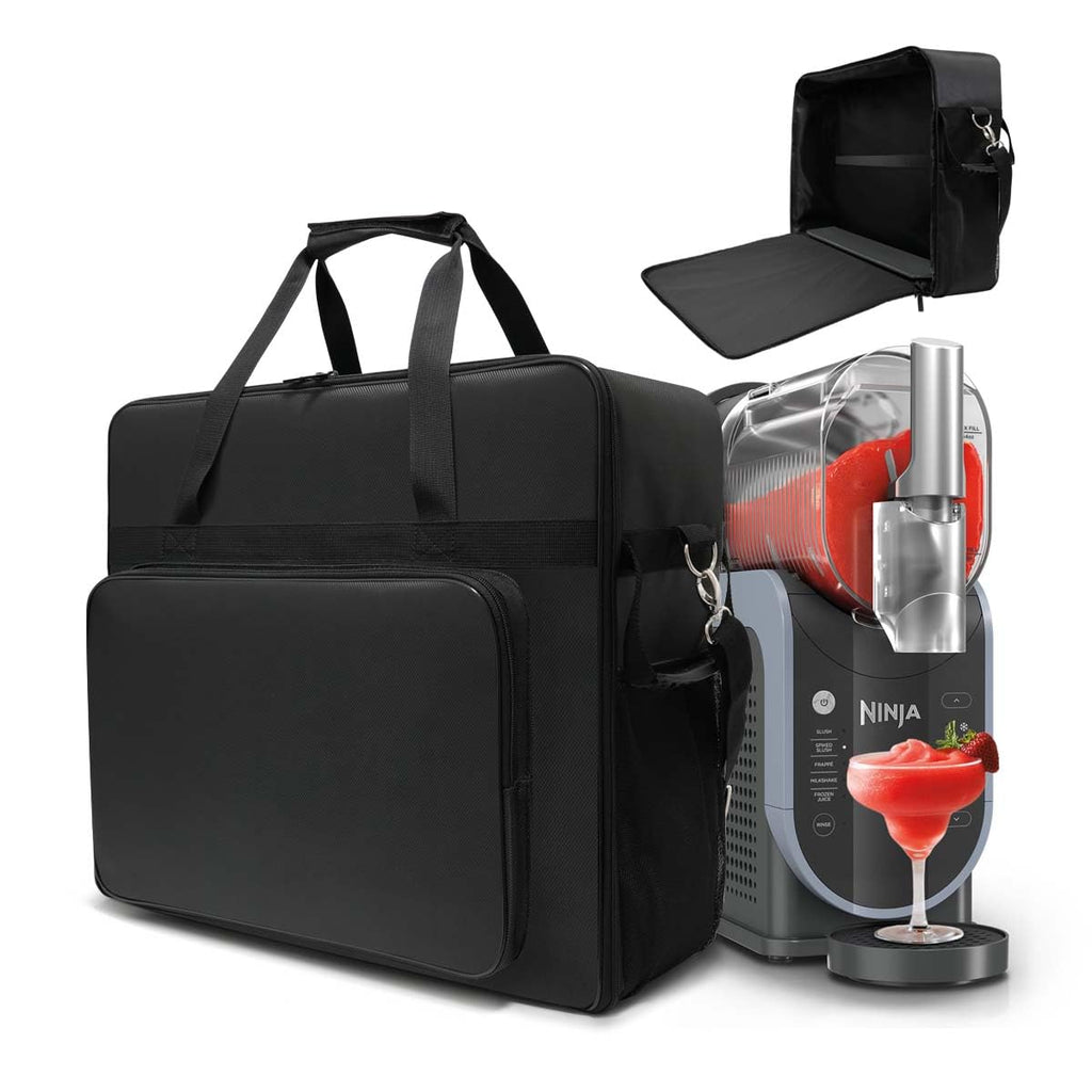 WMDYFDC Ninja Slushie Machine Carrying Bag for FS299, FS300 & FS301, Protective Travel Bag withFront Opening, Removable Rigid Bottom, Internal Fixing Straps & Luggage Strap
