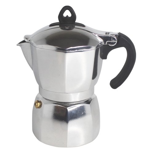 Imusa 6 Cup Stovetop Espresso Maker with Heart Shaped Knob, Silver