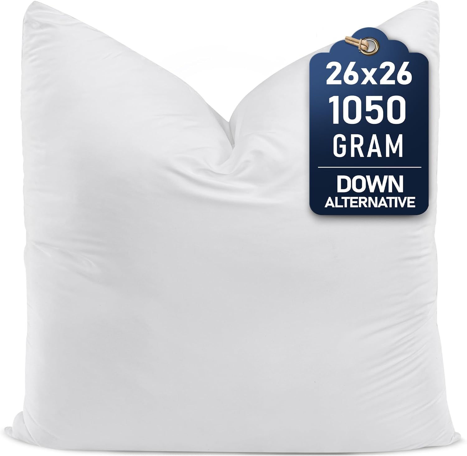 Utopia Bedding Throw Pillow - Fluffy 26 x 26 Inches Down Alternative Cushion in White | Perfect for Bed, Sofa & Couch