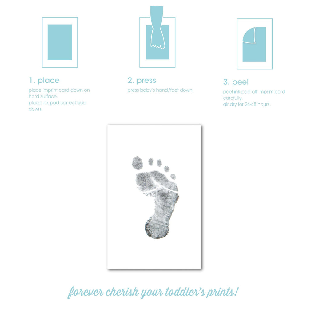 Pearhead Babyprints Double-Sided Christmas Ornament, First Holiday Keepsake Frame with Clean-Touch Ink Pad, Newborn Handprint Footprint Kit, Infant Photo Decoration, Red