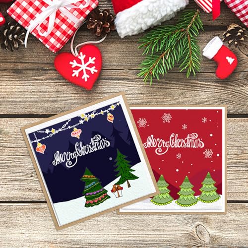 Christmas Clear Stamp Set with Snowflake Tree and Bulb Design - Style 7