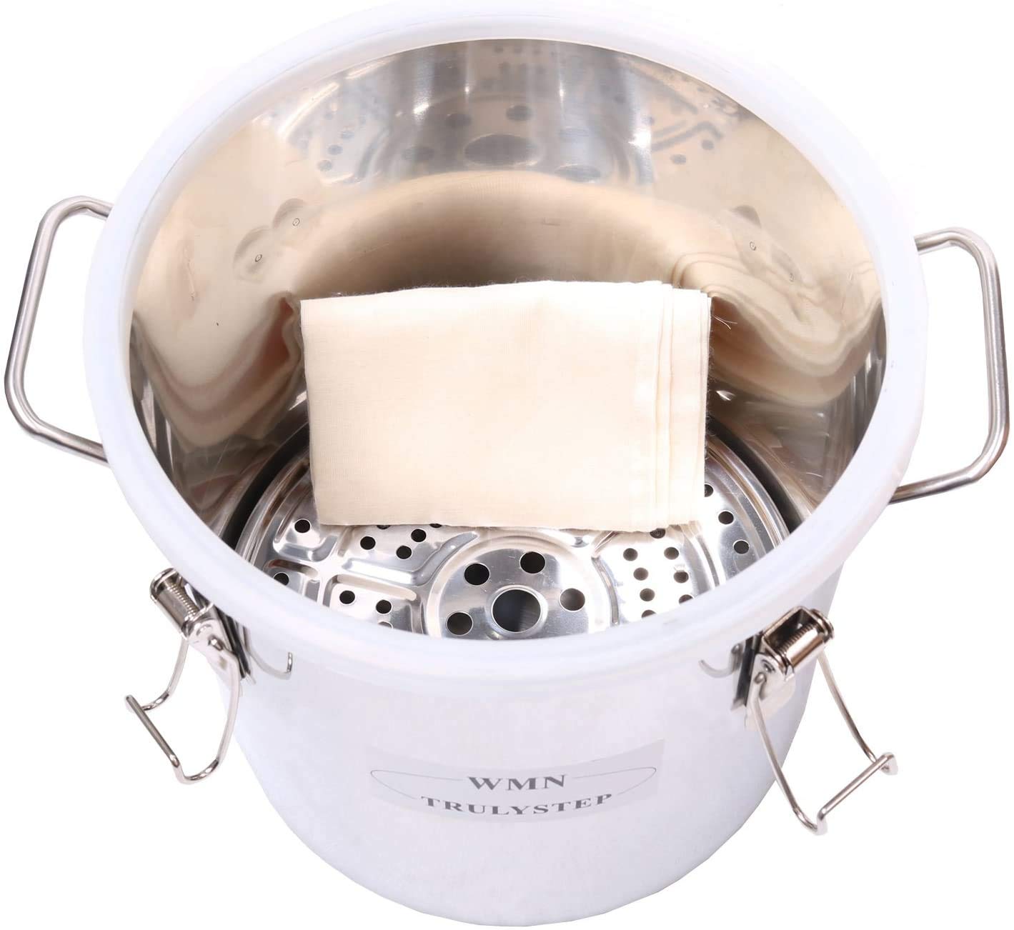 WMN_TRULYSTEP 2 Pots Stainless Steel Still 3Gal/12Liters Water Alcohol Distiller Home Brew Kit Wine Making Supplies for DIY Brandy Whisky Vodka Distilled Water, Silver