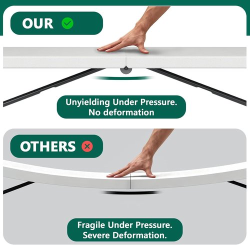Folding Table 6ft - Heavy Duty Plastic Utility Table with Handle | Portable & Foldable for Events, Picnics, Camping (White)