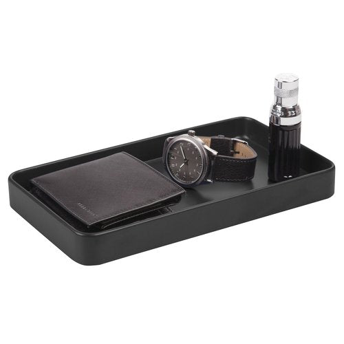 iDesign Steel Vanity Tray for Bathroom Organization and Storage - Matte Black