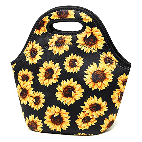 CILLA Sunflowers Insulated Neoprene Lunch Tote Bag for Women & Men, Lightweight & Washable, Picnic & Meal Prep