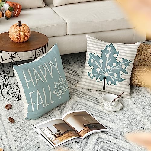 AVOIN colorlife Fall Throw Pillow Covers, 18x18 Autumn Pumpkin Set of 4