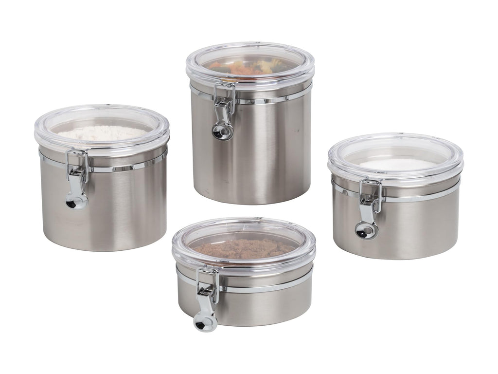 Steel Canister Set - 4pc Clear