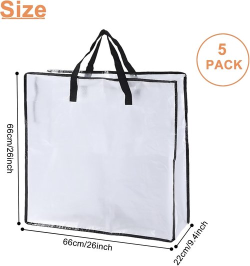 Clear Plastic Wreath Storage Bag by [Brand Name] - 26” Holiday Wreath Container with Sturdy Handles | 5 Pack