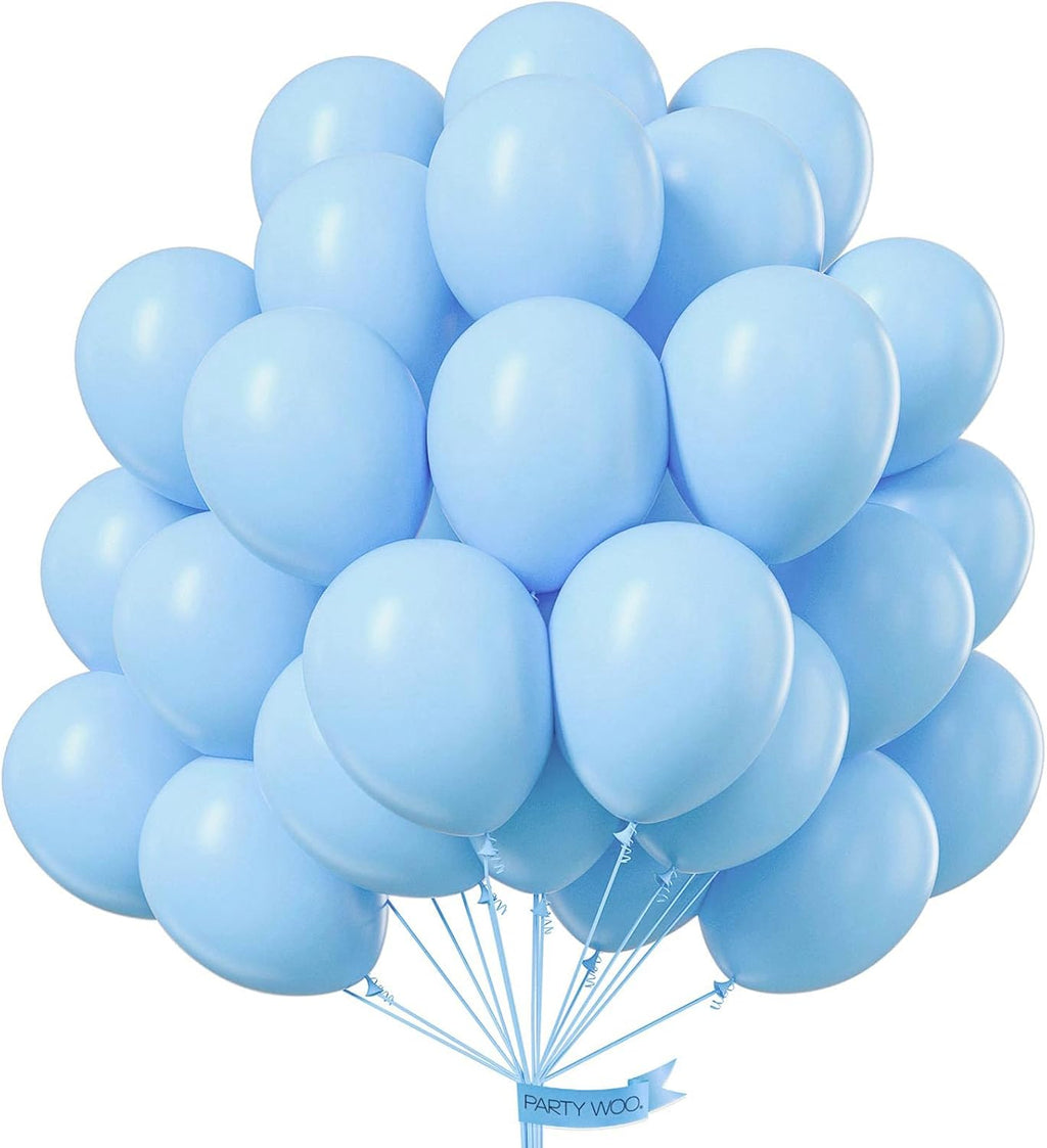 PartyWoo Blue Balloons - 100pcs 12-Inch Latex Helium Balloons for Birthday & Wedding Decor