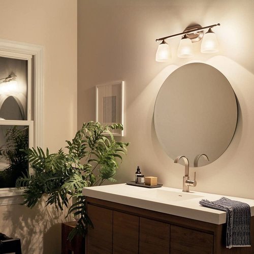 Kichler Ansonia 23" 3 Light Vanity Light with Satin Etched Glass in Chrome