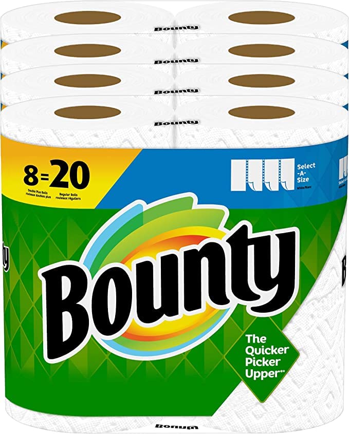 Bounty Select-A-Size Paper Towels, 8 Double Plus Rolls