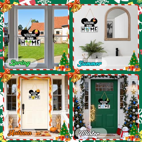Interchangeable Seasonal Welcome Sign with 22 Holiday Icons