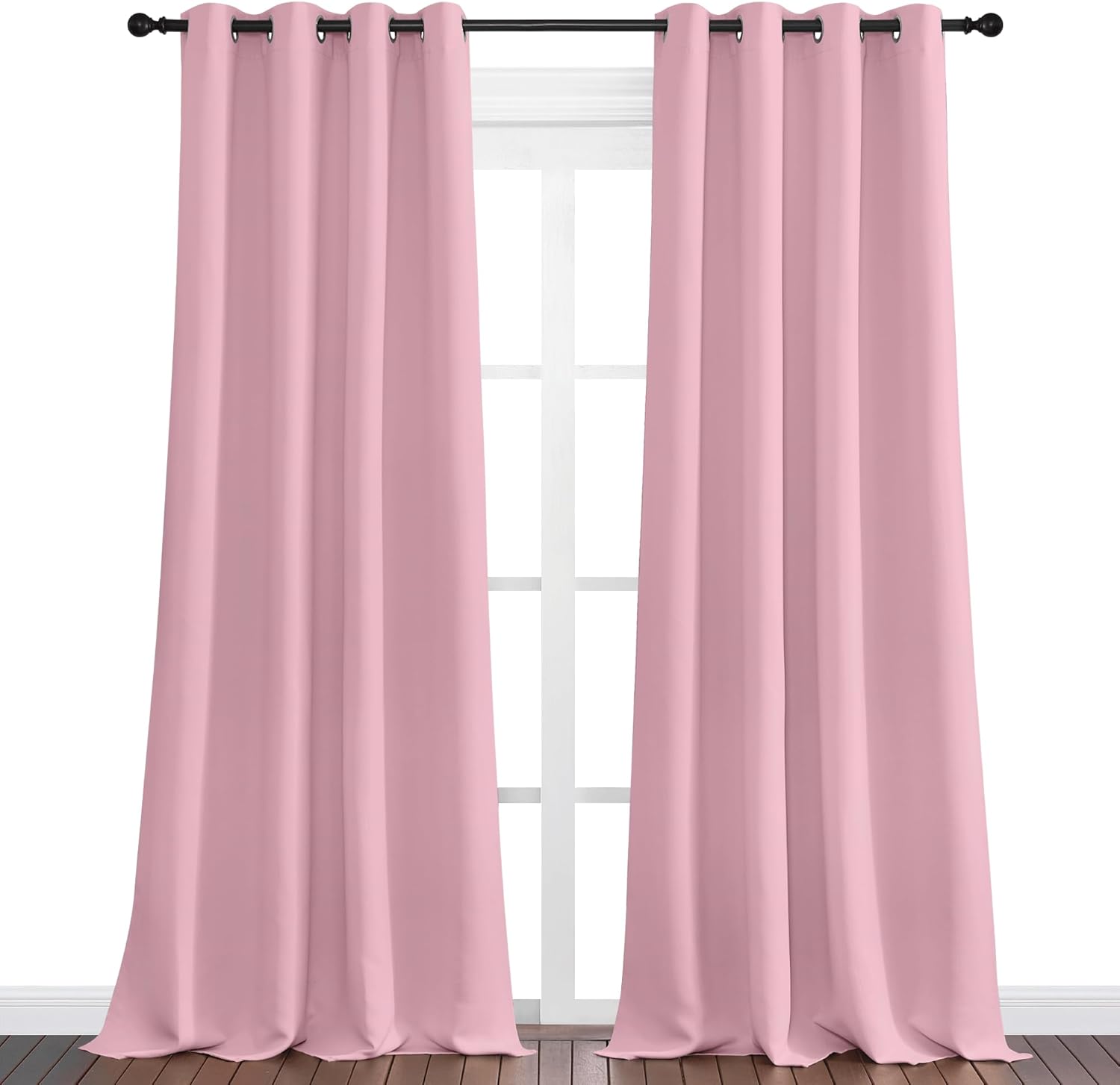 NICETOWN Crystal Pink Blackout Curtains - 102" Long, 55" Wide | Sound Reducing, Heat & Cold Blocking Panels for Modern Rooms