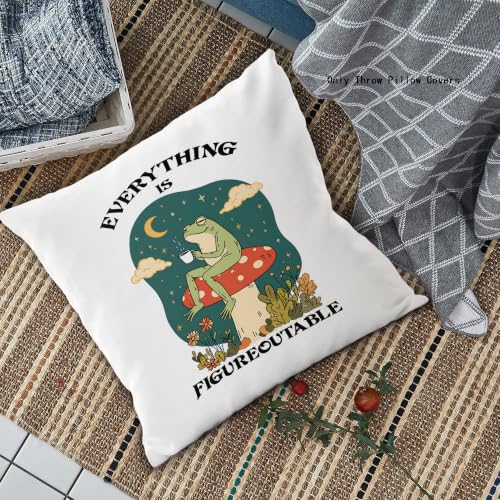 Everything is Figureoutable Inspirational Throw Pillow Cover 18x18