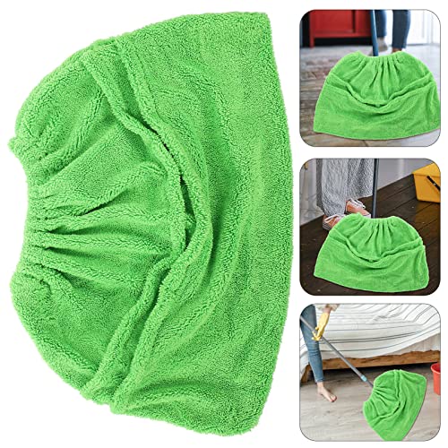 KALLORY Washable Microfiber Broom Cover - Green Reusable Mop Cloth
