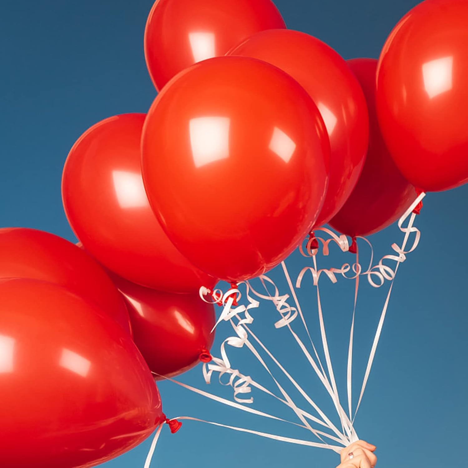 Voircoloria 105PCS Red Latex Balloons - 12 Inch Party Decorations for Valentine's Day, Birthdays & Weddings