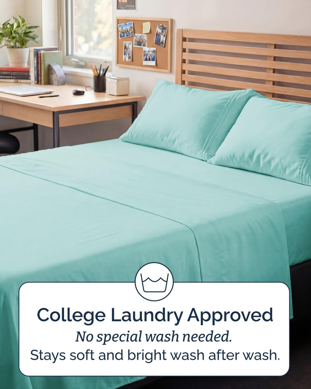 Skiennix Full XL Bed Sheet Set - Soft, Breathable & Cooling 4-Piece Luxury Bedding - Deep Pockets, Spa Blue