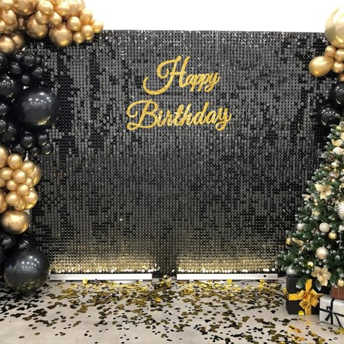 Glitter Gold Happy Birthday Sign for Backdrop - Elegant Party Decor