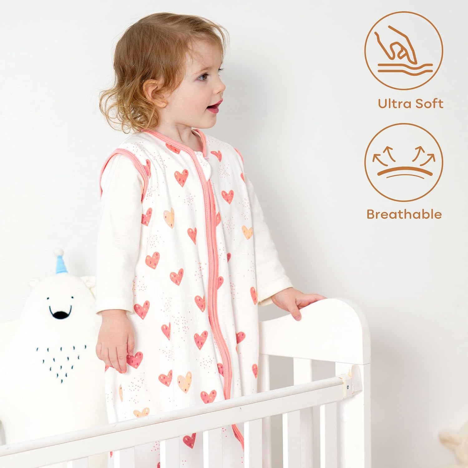Yoofoss Baby Sleep Sack - 100% Organic Cotton Wearable Blanket | Lightweight 2-Way Zipper, 6-12 Months