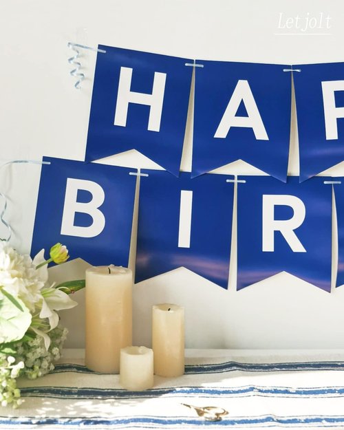 Happy Birthday Banner by Navy Blue | Nautical Theme Party Decorations - 13-Piece Garland Set