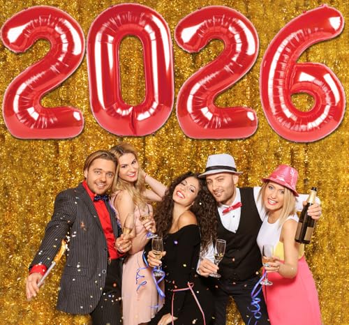 40 Inch Red 2026 Balloon Number for Graduation & New Year Celebrations