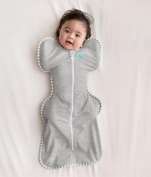 Love To Dream Baby Sleep Bundle - Swaddle UP Small & Medium Transition Swaddle | Organic Cotton Sleeveless Sleep Suit 6-12 Months, Gray