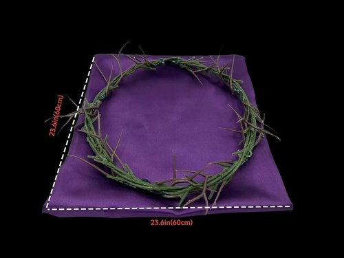 Crown of Thorns - Wearable Easter Theatrical Prop on Purple Satin | 8-Inch Diameter for Home & Church Decor
