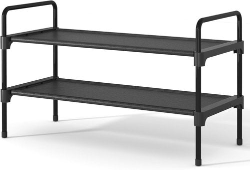 Kitsure Shoe Rack - Sturdy Space-Saving Organizer for Closet & Entryway | 27.6" x 11.8" x 16.5", Black