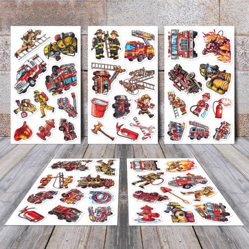 Pack of 50 Waterproof Firefighter Stickers for Water Bottles & Laptops