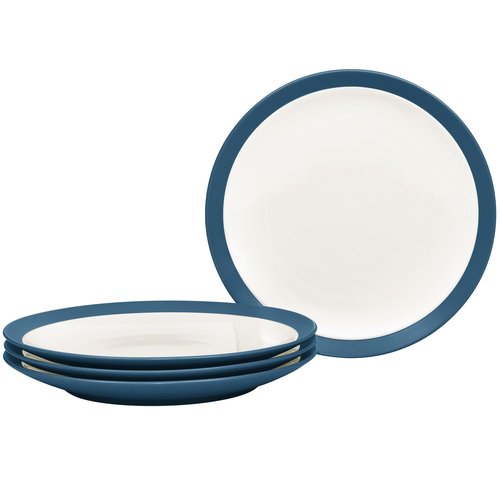 Noritake Colorwave Blue Set of 4 Curve Dinner Plates, 11"