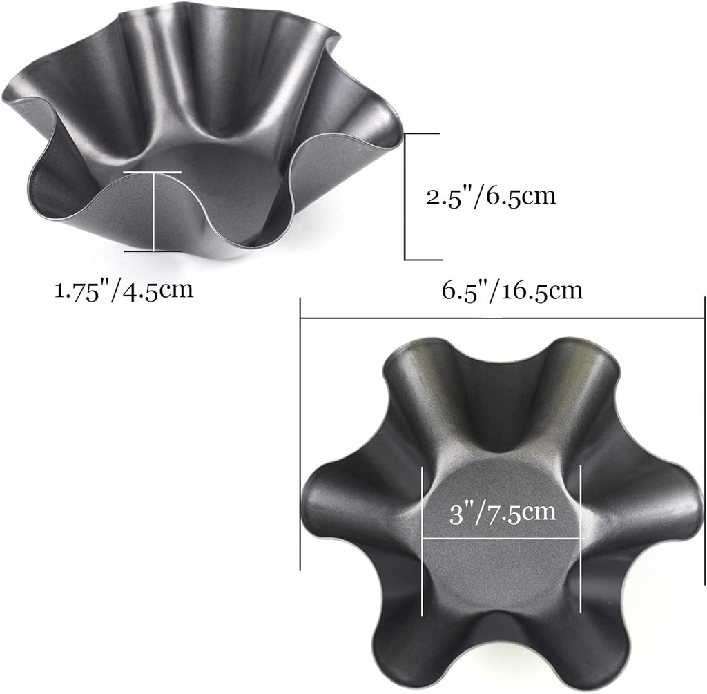 Tosnail Taco Shell Bowl Set - 8-Pack Non-Stick 6.5 Inch Tortilla Pan for Baking & Salads