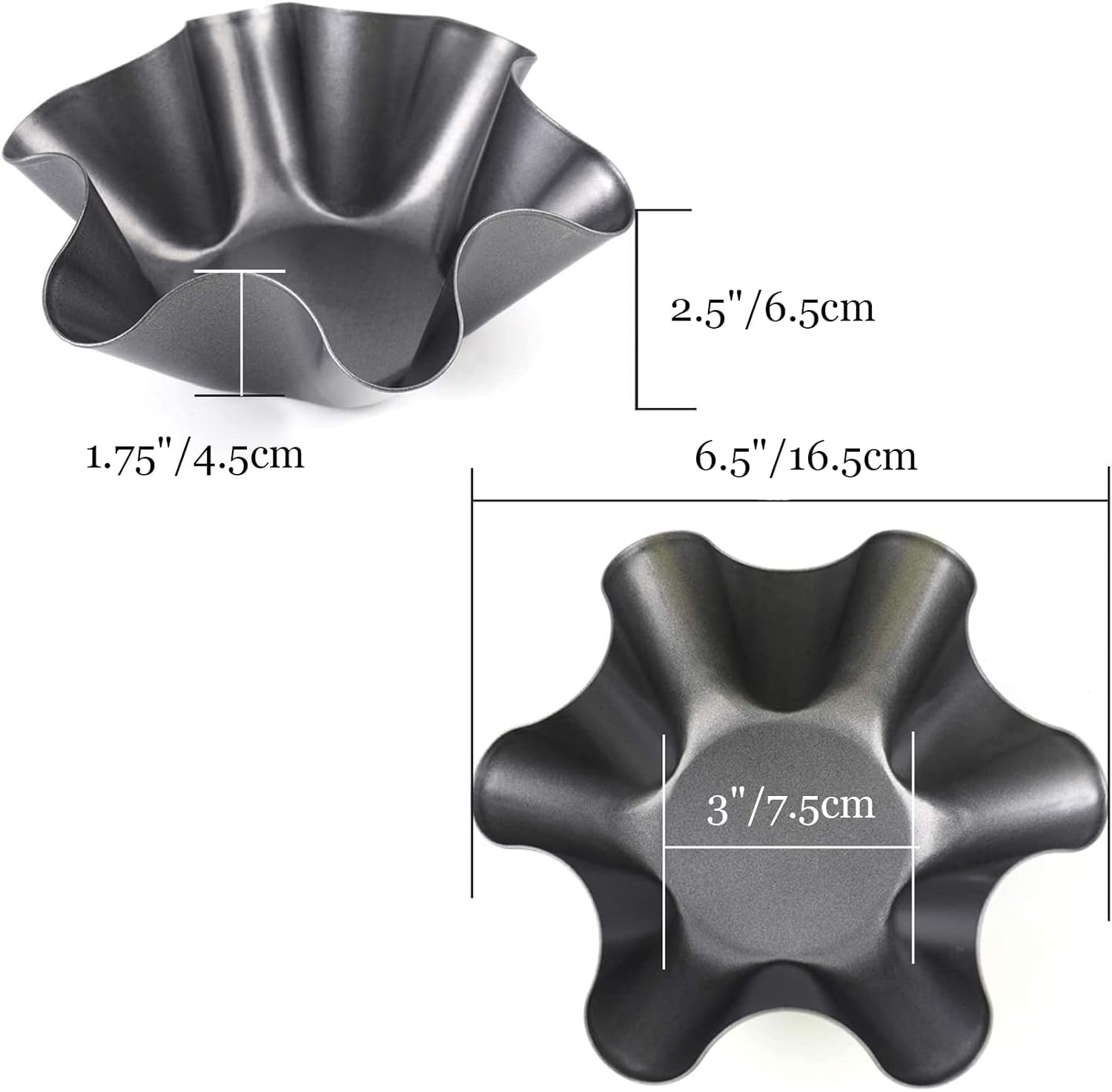 Tosnail Taco Shell Bowl Set - 8-Pack Non-Stick 6.5 Inch Tortilla Pan for Baking & Salads