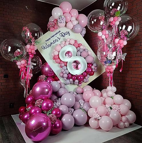 KALOR 135-Piece Light Pink Balloon Garland Arch Kit - Multi-Size Latex Set