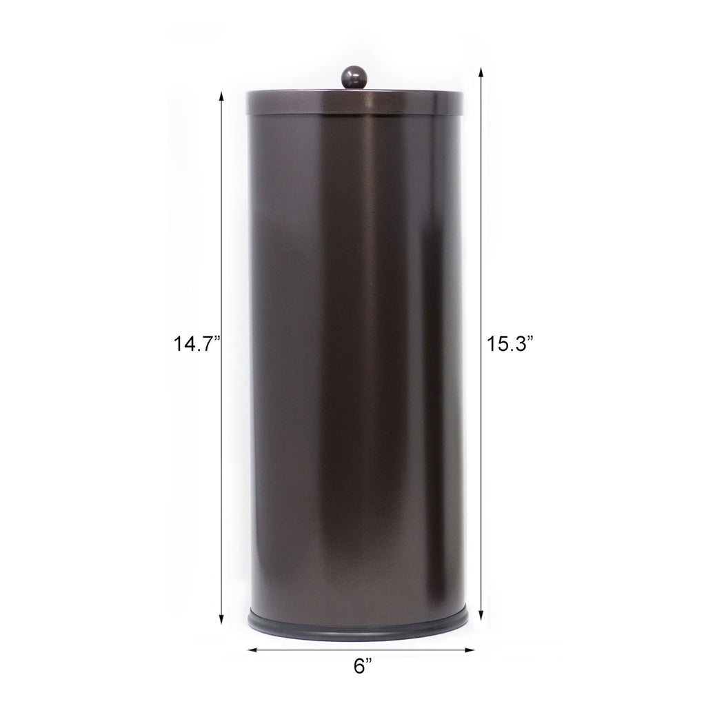 [2023 Upgraded Version] HUJI Rust Resistant Stainless Steel Toilet Paper Roll Canister Holder w/Removable Base for Bathroom Storage (1 Pack, Toilet Paper Canister) (Bronze)