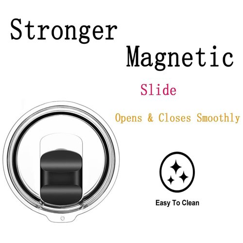 30 oz Tumbler Lids for Yeti, 2 Pcs Replacement Magnetic Spill-Resistant Lids for Yeti 30 oz Tumbler, 14 oz Mug and 35oz Straw Mug with Magnetic Slider Switch, BPA Free
