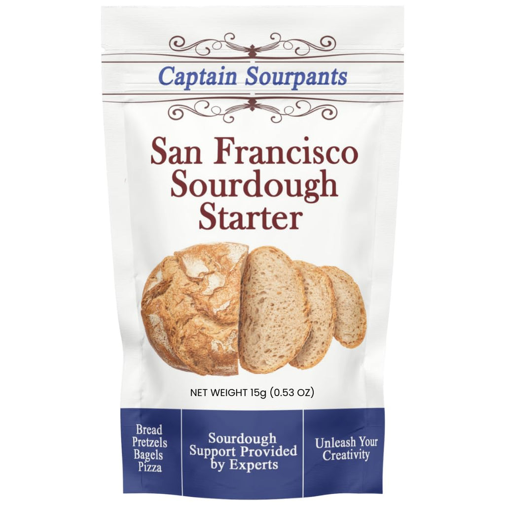 Captain Sourpants San Francisco Sourdough Starter Culture - 100+ Year Old Heirloom Kit for Bread, Pizza, Pancakes | Easy Instructions Included