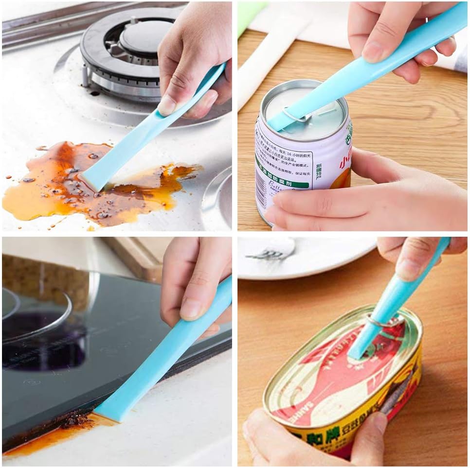 Skiennix 3 PCS Multipurpose Cleaning Scraper Tool - Non-Scratch Hard Plastic for Kitchen & Label Removal