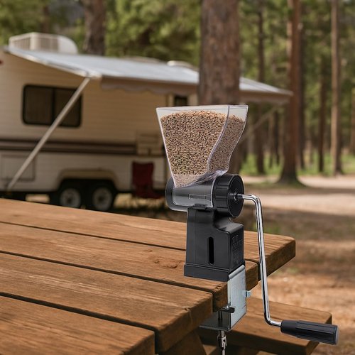 Kitchen Crop Hand Crank Grain Mill Wheat Flour Grinder, Stainless Steel Metal Burrs (The Grain Mill)