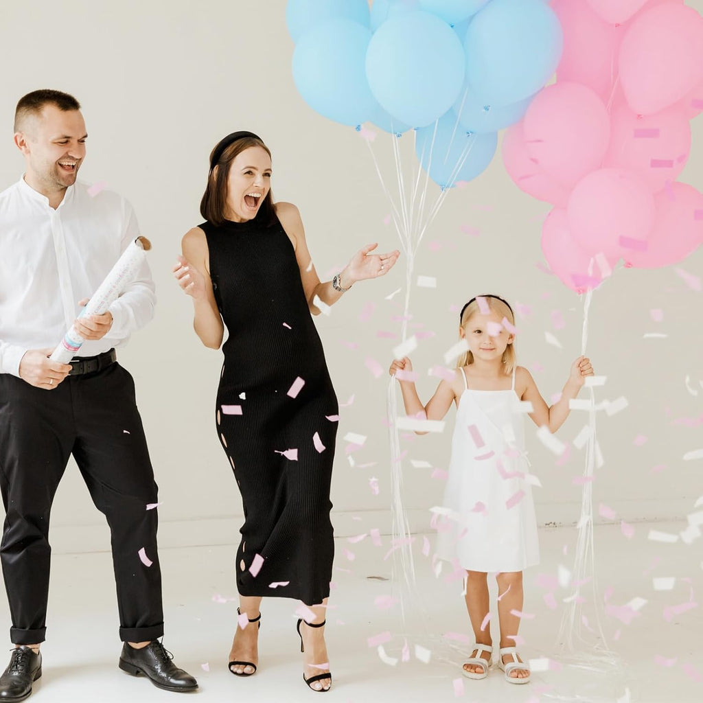 Pastel Pink & Blue Balloons by [Brand Name] - 100 Pack 12-Inch Latex Balloons with 65ft Ribbon for Gender Reveal & Baby Shower Decor