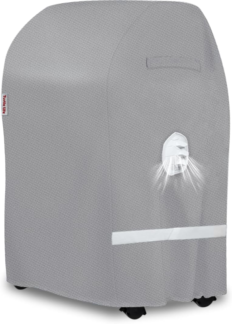 Turtle Life BBQ Grill Cover - Heavy Duty Waterproof 32-Inch Cover for 2 Burner Gas Grills | Gray